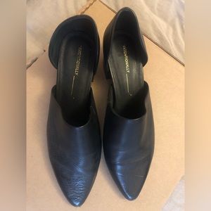 Intentionally blank 1.5 inch black leather heels. Used, rarely worn
